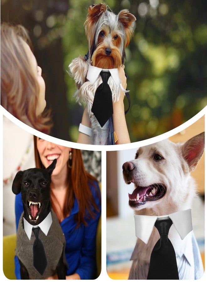 Qulkws 2 Pack Dog Cat Tuxedo Collar Cute Tux Puppies Dog Bowtie Cat Bow Tie Tux Collar Adjustable Formal Pet Cats Necktie for Neck Girth 9.3"-12" Dogs Cats Birthday Wedding Costumes - Image 4